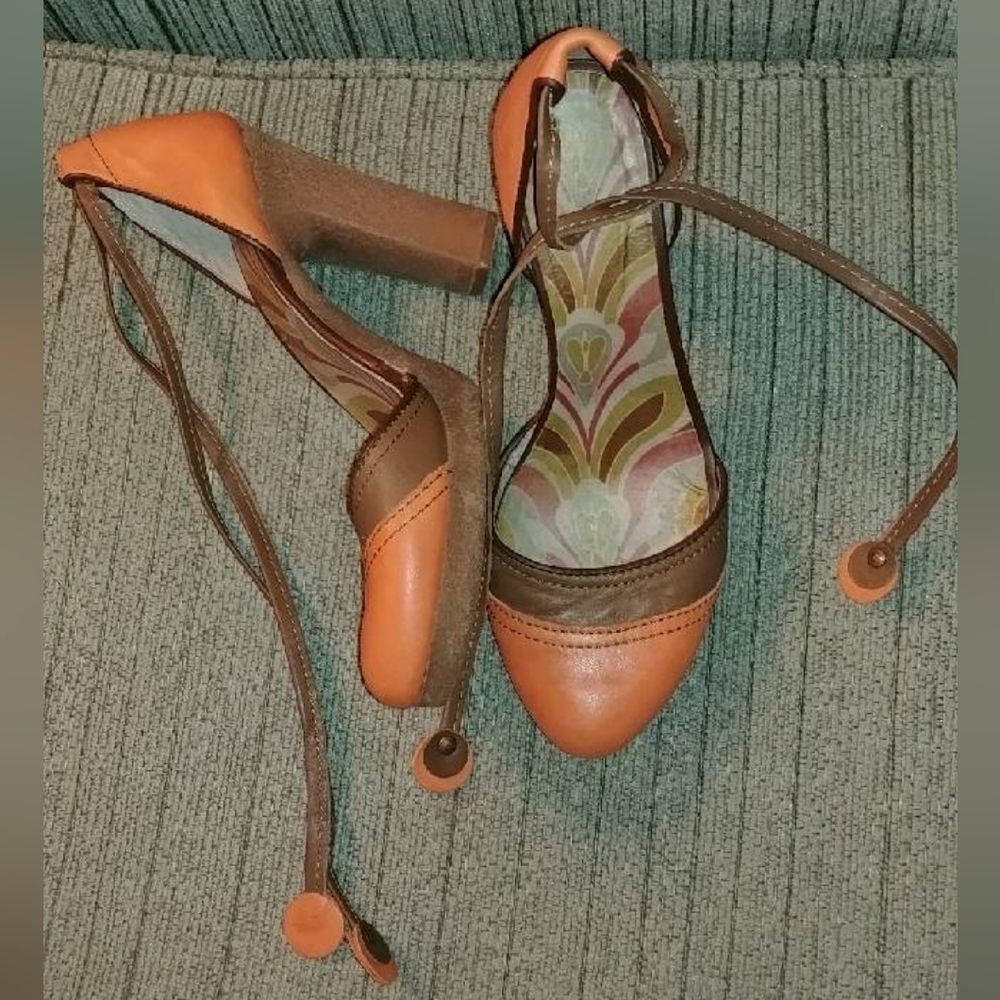 Fly London ankle tie heels